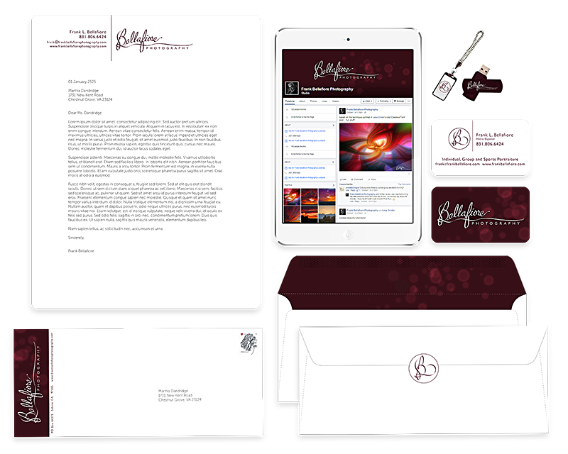 bellafiore photography branding designed by shelli - applied usage overview